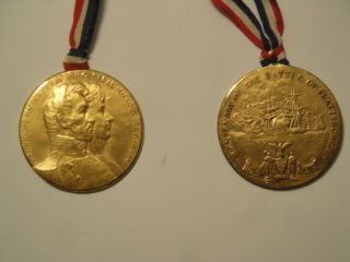 Medal War Of 1812 Battle Of Plattsburgh Centenary 1814 - 1914 Gold In Color Unc.