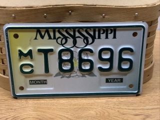 Vintage Metal Motorcycle License Plate - Mississippi