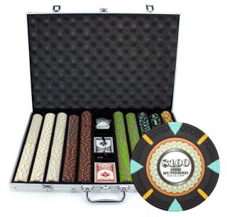 1000 The 13.  5g Clay Poker Chips Set With Aluminum Case - Pick Chips