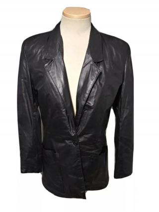 Vintage Michael Hoban North Beach Leather Blazer Jacket Womens Size 5/6
