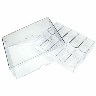 200 Ct Acrylic Poker Chip Tray With Lid Sports & Outdoors Trays Equipment