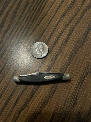 Vintage Buck 305 Usa 2 - Blade Small Slim Pen Pocket Knife Black - Collectable