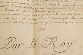 1790 Vellum Document Signed By France King Louis XVI Wax Seal Revolution Marat 3