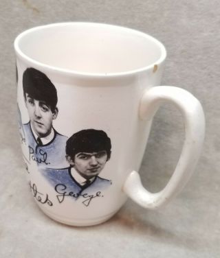 Vintage 1960 ' s Beatles Pottery Coffee Mug Made in England. 3
