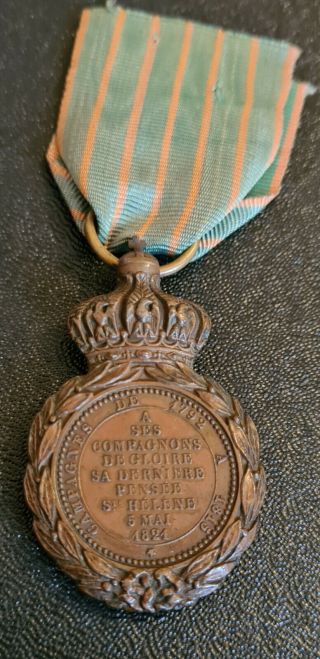 French Saint Helena Medal 1821 Napoleon I Empire Wars Bronze
