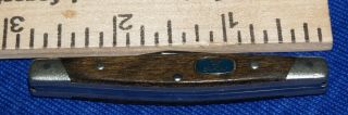 Vintage Buck 305 Usa 2 - Blade Small Slim Pocket Knife Brown Wood