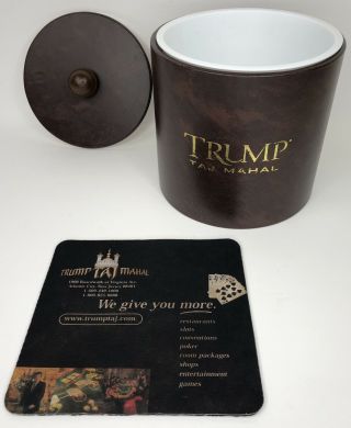 Donald Trump Taj Mahal Casino Resort Ice Bucket Brown Hotel Souvenir Barware
