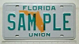 Approx 1994 Florida " Union County " Sample License Plate " Sam Ple "