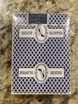 Vintage Blue Deck Silver Slipper Las Vegas Casino Playing Cards