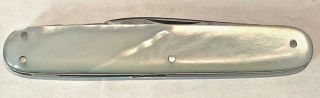 Vintage Henckels Mother Of Pearl Folding Knife Two Blades,  Nail File Germany