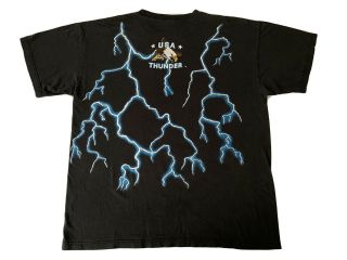 Vintage 90s Usa Thunder Wolf Lightning Very Rare Double Sided T Shirt Xl