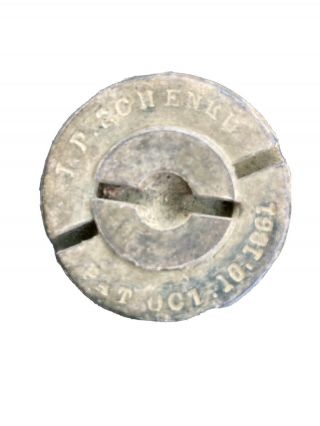 Dug Civil War Brass 1861 Marked Schenkl Fuse