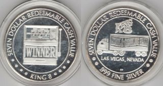 King 8 $7; Slot Machine,  Las Vegas Nv,  Silver Strike