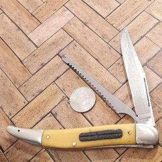 Fishing Knife Made In Usa Fish Scaler Vintage Folding Pocket