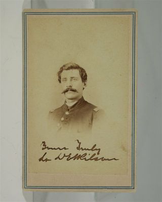1860s Civil War Mississippi Marine Brigade Cavalry Officer Signed Cdv Photo