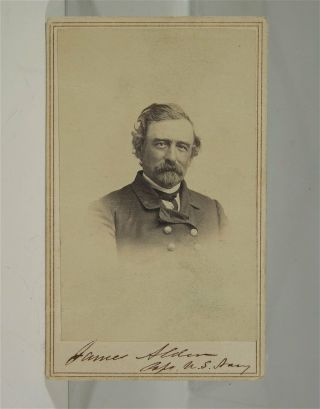 1860s Civil War Navy Admiral James Alden Signed Cdv Photo Brown Water Navy