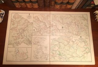Antique Civil War Map Virginia Wilderness Campaign Stonewall Jackson