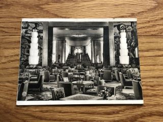 Ss Normandie Real Photo Postcard 1st - Class Lounge / French Line Cgt