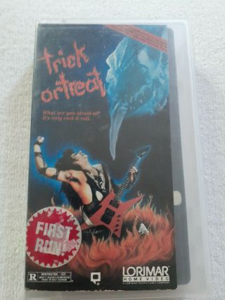 Vintage Trick Or Treat Vhs Cult Rare Ozzy Gene Simmons Great Metal.