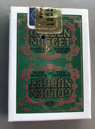 Golden Nugget Casino Playing Cards W Hole Las Vegas Nevada Green Red Blk