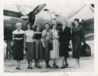 Scandinavian Airlines 1953 8 X 10 Press Photo Miss World Beauty Queens