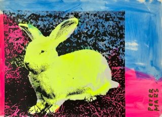 Peter Mars Vintage 80s Pop Art Bunny Replication Abundance Dayglo Phosphorous