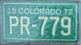Vintage Colorado 1972 Motorcycle License Plate In Plastic Pr - 779