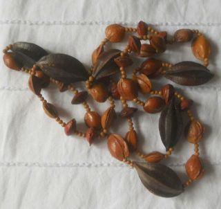 Central Australian Aboriginal Large Brown And Medium Tan Seeds Necklace