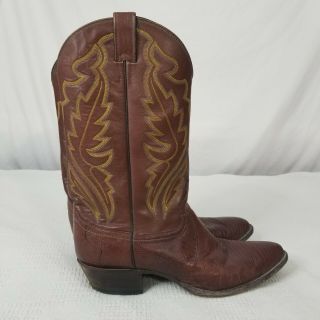 Vintage Justin 8480 Men ' s Cowboy Boots Brown Leather Exotic Lizard Size 11.  5 EE 2