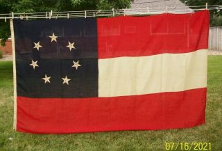 1870s Civil War Veterans Reunion Flag Rare Stars & Bars 1st Pattern 5x8