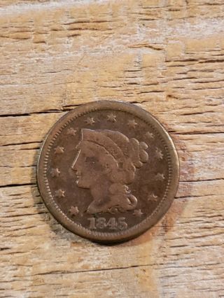 Dug Civil War Soldiers Camp Relic 1845 Large Cent Copper Penny Coin