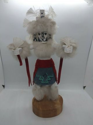 Navajo Handmade 12  Inch Tall White Cloud Kachina Doll.  G.  L.