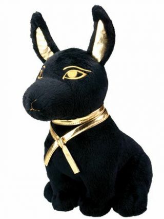 Ancient Egyptian Black And Gold Anubis God Of The Afterlife Stuffed Animal Plush
