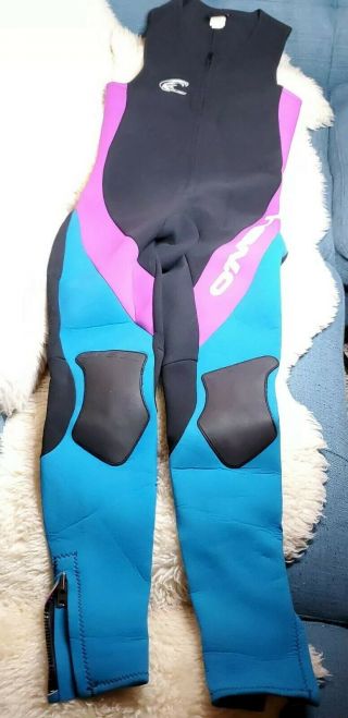 O’neill Vintage Wetsuit Sleeveless And Sleeved Jacket Pink Teal Womens Set Large