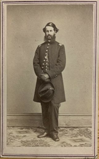 Albany N.  Y.  “civil War Captain” Cdv Antique Photo Circa 1861 1865