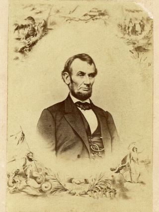 Civil War Decorative Cdv Abraham Lincoln Based On Brady Photograph