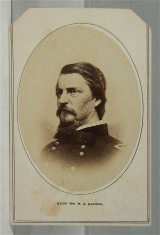 1860s Civil War Union Army General Winfield Scott Hancock Cdv Photo By Brady