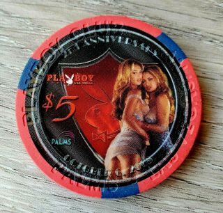 $5 Las Vegas Palms Playboy 2nd Anniversary Casino Chip - Near