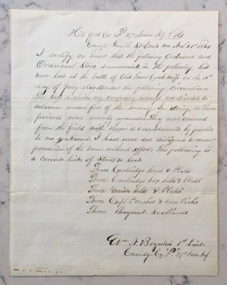Civil War Union Document Letter Battle Of Old Town Creek Mississippi 1864