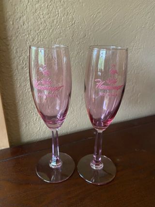 Flamingo Las Vegas Champagne Flutes Glasses In Pink