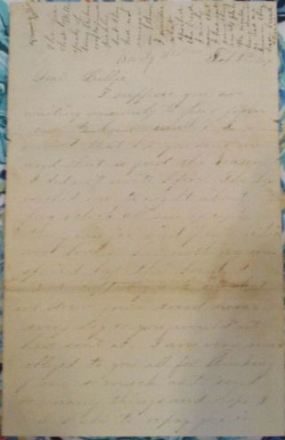 Civil War Letter From Pvt.  Will Burgess 120 Ny Vol Brandy Station Feb 5,  1864