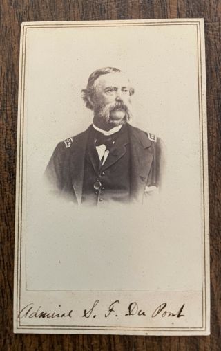Civil War Cdv Of Union Navy Admiral Samuel Dupont - Id’d In Period Ink