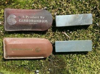 Vintage Sharpening Stone Razor Knife Whetstone Leather Carborundum Niagara Falls