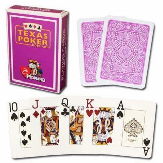 Purple Deck Modiano 100 Plastic Playing Cards Poker Size Jumbo Index Cut