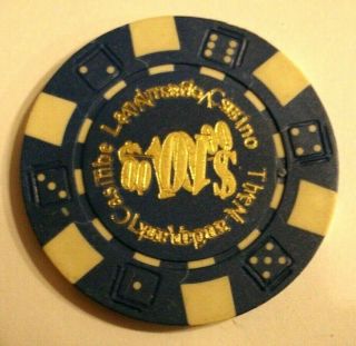 The Landmark Casino $10.  00 Poker Chip " Error " Rare Double Printed One Side