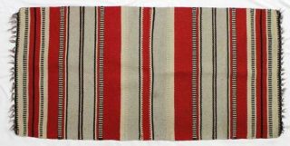 Vintage Mexican Wool Textile Rug,  Measures 61  X 31  Dw 901