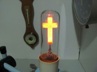 Neon Bulb Cross Crucifix Jesus Christ 240 Volt