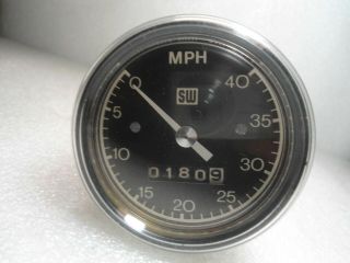 Vintage Stewart Warner - - 824543 - - 40 Mph Bicycle Speedometer With Cable - -
