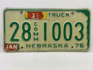 Barn Find Vintage 1976 Nebraska Commercial Truck License Plate 1984 Tag Sticker