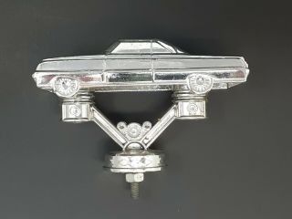 Vintage Car Show Trophy Topper Hood Ornament Rat Hot Rod Silver Tone Ford Chevy